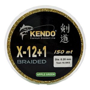 Kendo X-12+1 Braided 150m Apple Green Örgü İp 0,14mm