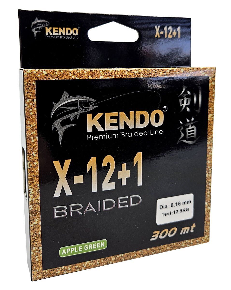 Kendo X-12+1 Braided 300m Apple Green Örgü İp 0,12mm