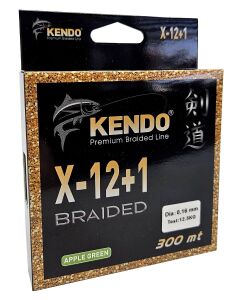 Kendo X-12+1 Braided 300m Apple Green Örgü İp 0,16mm