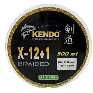 Kendo X-12+1 Braided 300m Apple Green Örgü İp 0,20mm