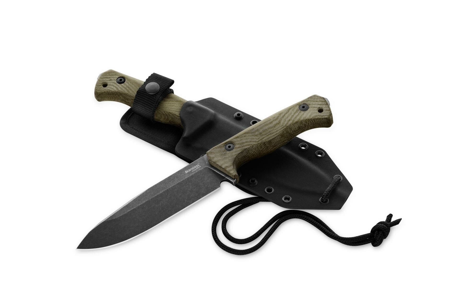 Lionsteel T6 CPM 3V Old Black Blade Green Canvas Bıçak