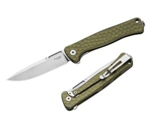Lionsteel Emmet EM01A GS Stone Washed Blade MagnaCut Green  Aluminium Hammertone Çakı