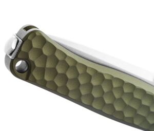 Lionsteel Emmet EM01A GS Stone Washed Blade MagnaCut Green  Aluminium Hammertone Çakı