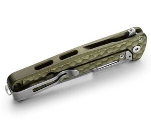 Lionsteel Emmet EM01A GS Stone Washed Blade MagnaCut Green  Aluminium Hammertone Çakı
