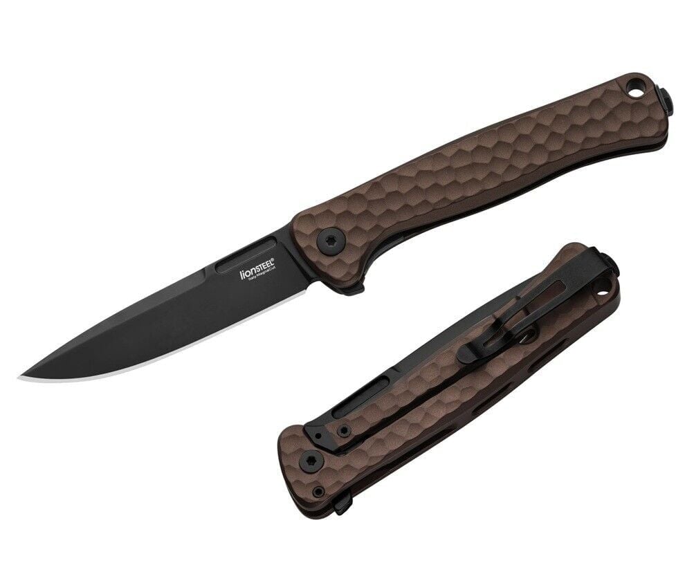Lionsteel Emmet EM01A EB Old Black Blade MagnaCut Earth Aluminium Hammertone Çakı