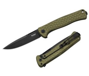 Lionsteel Emmet EM01A GB Old Black Blade MagnaCut Green Aluminium Hammertone Çakı