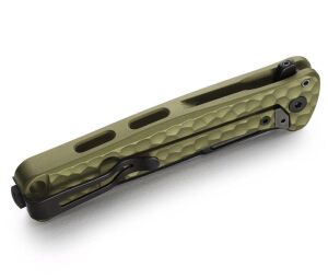 Lionsteel Emmet EM01A GB Old Black Blade MagnaCut Green Aluminium Hammertone Çakı