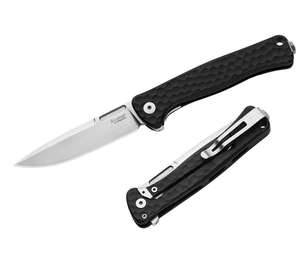 Lionsteel Emmet EM01A BS Stonewashed MagnaCut Black Aluminium Hammertone Çakı