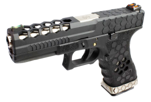 AW CUSTOM GLOCK 17 HEX-CUT BLACK BLOWBACK AIRSOFT TABANCA