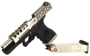 AW CUSTOM GLOCK 17 HEX-CUT SILVER BLOWBACK AIRSOFT TABANCA