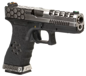 AW CUSTOM GLOCK 17 HEX-CUT SILVER BLOWBACK AIRSOFT TABANCA