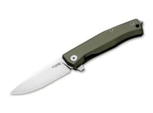 Lionsteel MT01A GS Myto Stone Washed M390 Blade, Green Aluminum Handle Çakı