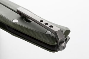 Lionsteel MT01A GS Myto Stone Washed M390 Blade, Green Aluminum Handle Çakı