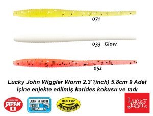 Lucky John Wiggler Worm 2.3''(inch) 5.8cm   9 Adet 033