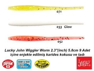 Lucky John Wiggler Worm 2.3''(inch) 5.8cm   9 Adet 052