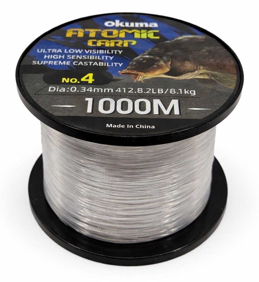 Okuma Atomic Carp Nylon Clear Color 1000m Misina 0.37mm