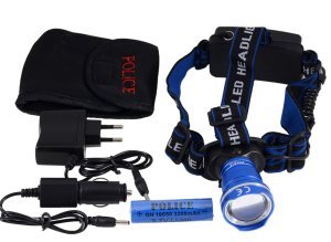 POLICE PS-1824 ZOOMLU ŞARJLI KAFA FENERİ