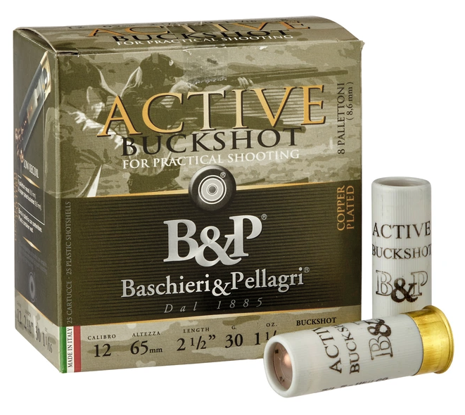 B&P ACTIVE BUCKSHOT COPPER 8 PELLETS - 12 CAL.