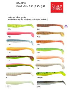 Lucky John Long John 3.1'' 7.87 cm Silikon Yem T46