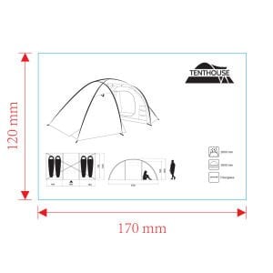 Tenthouse Fun 4 Kişilik Yüksek Çadır (145+150+145)*225*200 cm