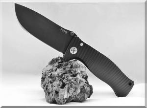 Lionsteel SR2 Aluminium Black handle black blade Çakı