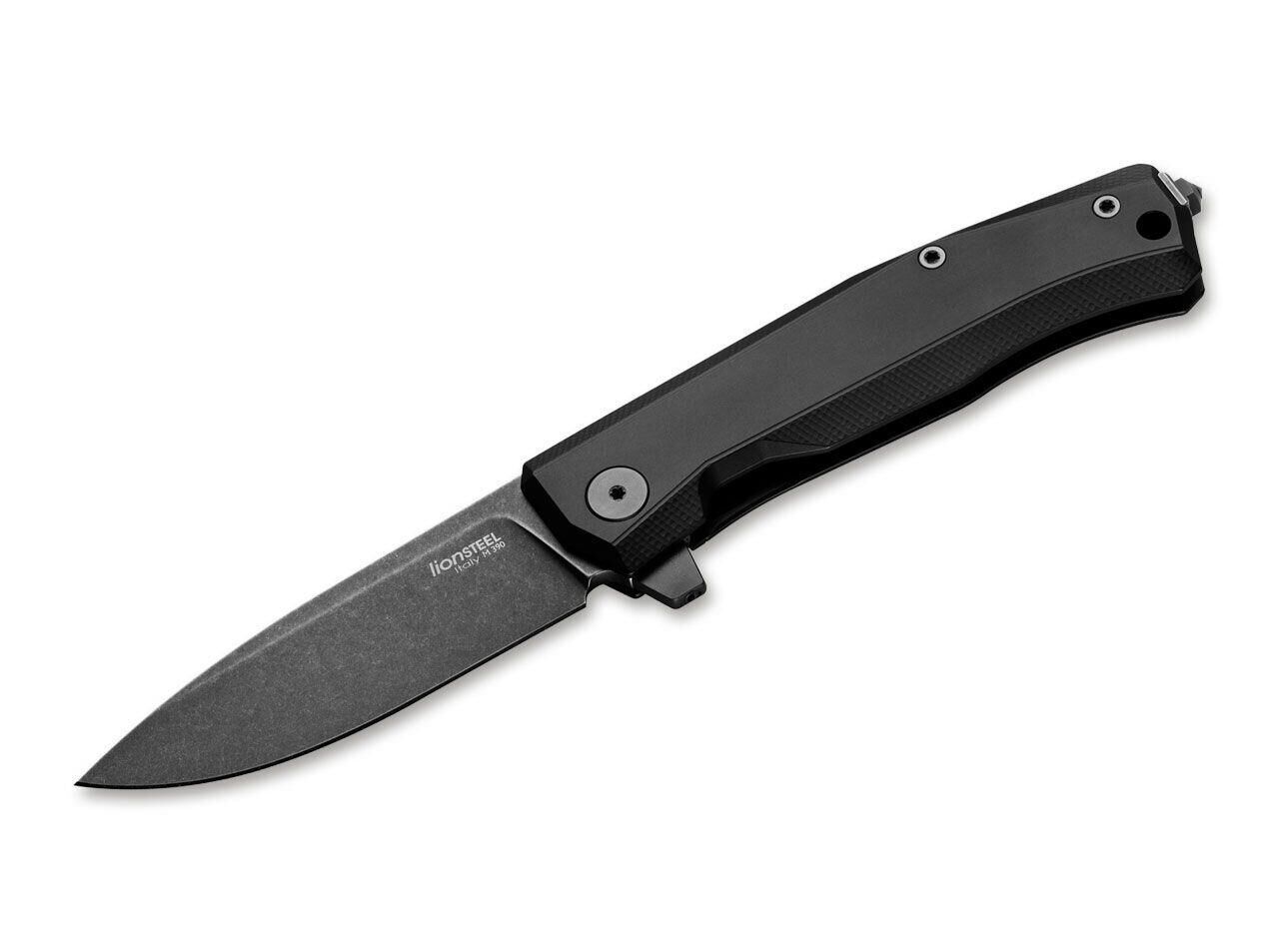 Lionsteel MT01A BB Myto Old Black M390 Blade, Black Aluminum Handle Çakı